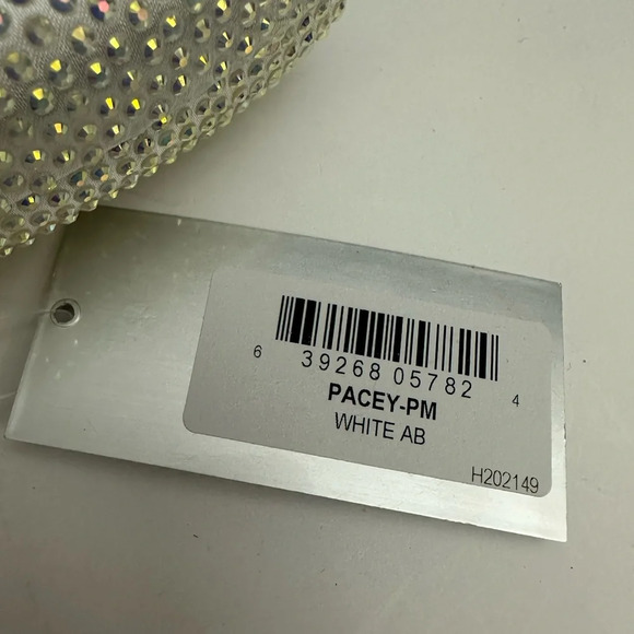 Nina Pacey White AB Allover Crystal Minaudiere NWT Evening Clutch Shoulder Bag - Picture 5 of 6